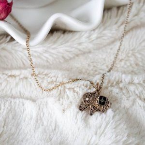 🎉 BLACK and GOLD ELEPHANT Necklace